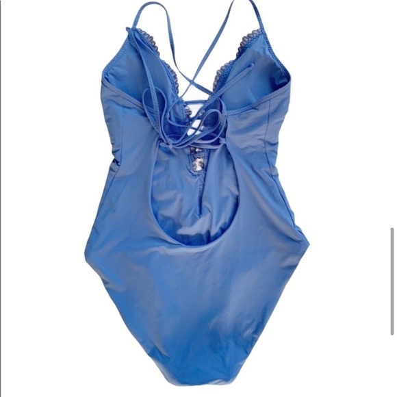🆕 BECCA Delilah One Piece Swimsuit! periwinkle and white one piece. NWT - Picture 3 of 6